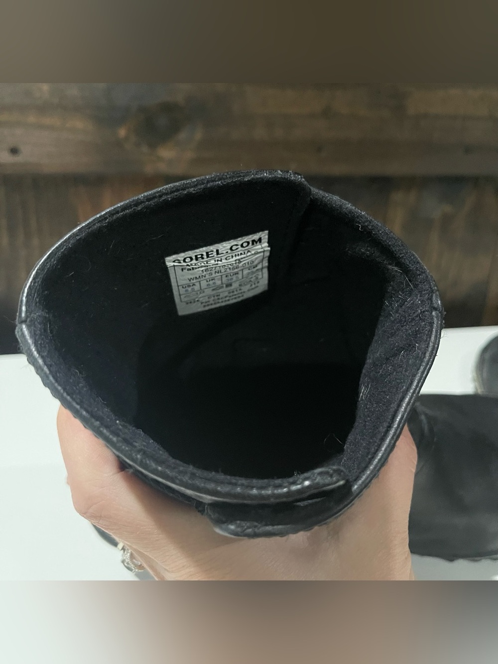 Sorel Womens 8.5 Black Slimboot Leather Pull On Rain Boots Waterproof Granola - Picture 10 of 11